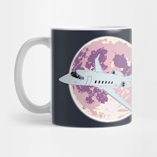 Bombardier Challenger 350 Jet Full Moon Mug